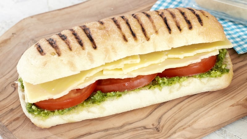 Cheese Tomato and Pesto Panini