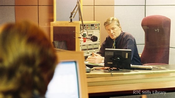 Broadcaster Pat Kenny at the microphone in an RTÉ Radio Centre studio in 1999.
© RTÉ Stills Library…