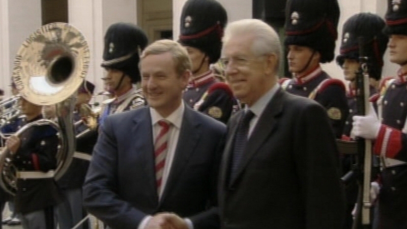 Enda Kenny mets Mario Monti in Rome today