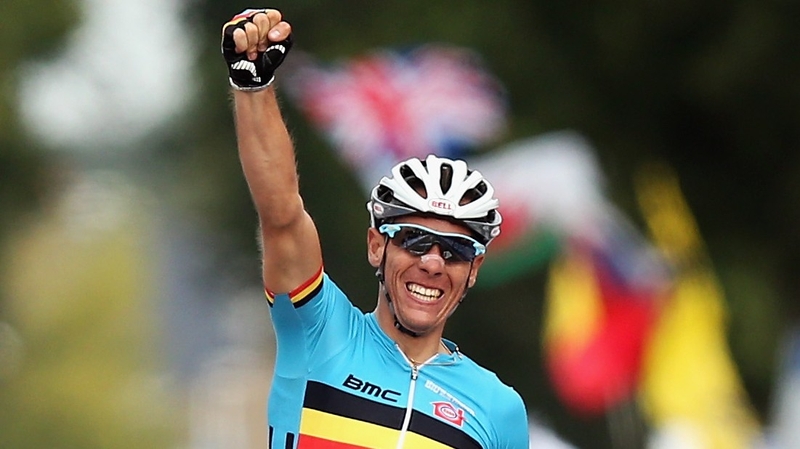 30-year-old Philippe Gilbert left rivals Edvald Boasson Hagen of Norway and Spain's Alejandro Valverde in his wake