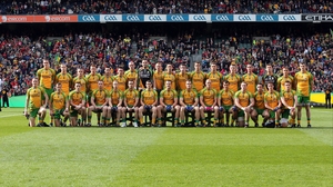 The Donegal team pose for a pre-match photo