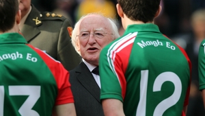 President Michael D Higgins meets the Mayo team