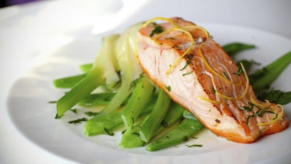 Confit of Salmon, Salad of Fennel & Clementine, Pa