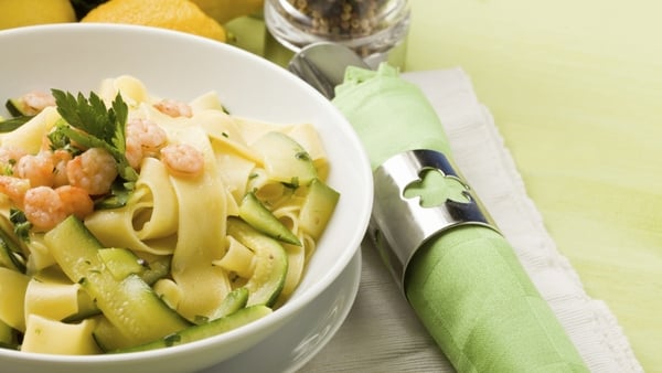 Langoustine Papardelle with Wild Mushrooms, Truffl