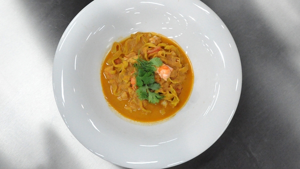 Seafood tagliatelle with Dublin bay prawn bisque