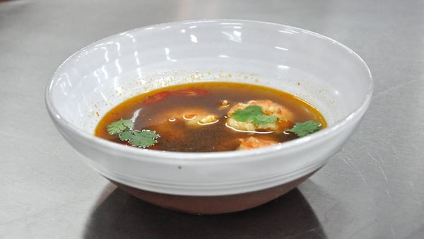 Thai soup with prawns