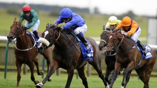 Certify on the way to outsprinting rivals to win the Shadwell Fillies' Mile at Newmarket