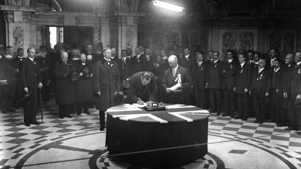 Edward Carson signs the Ulster Covenant in September 1912