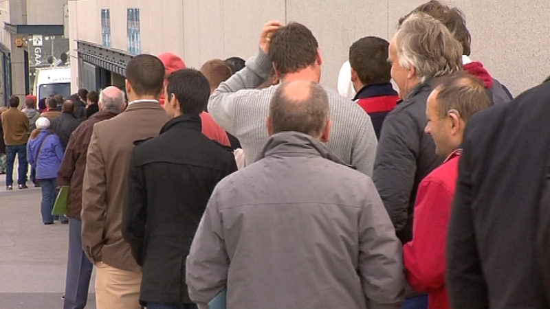 A significant queue formed outside Croke Park