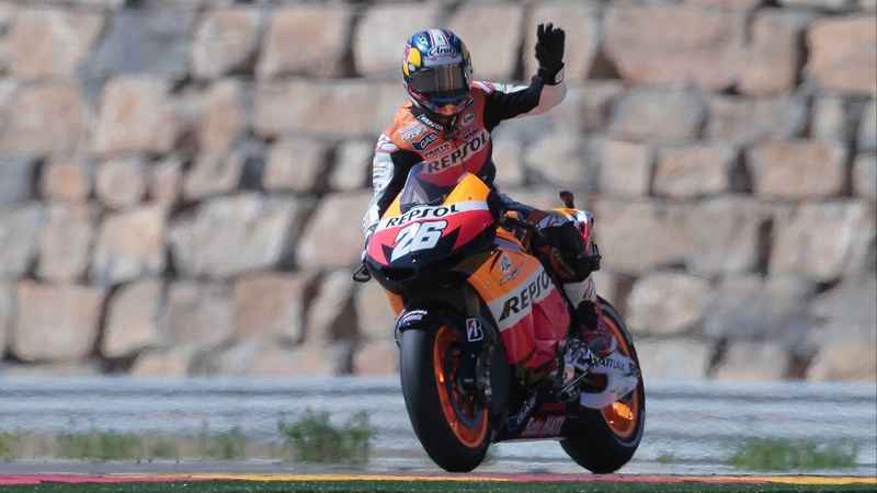 Dani Pedrosa celebrates victory