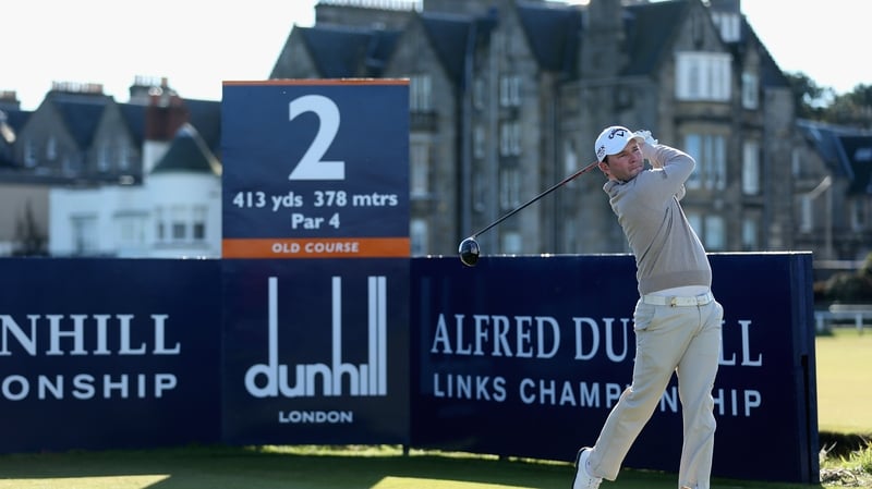Branden Grace tees off at the second hole on the Old Course at St Andrews