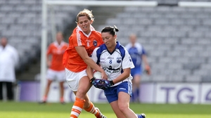 Armagh's Sinead McCleary attempts to dispossess Michelle McGrath of Waterford