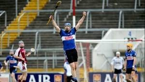 There were also a host of County finals on today. Sarsfields' Michael Cussen celebrates at the final whistle after his side overcame Bishopstown by 1-15 to 1-13 in the Cork Senior Hurling Championship final