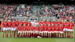 The Cork team has their photo taken before the Senior final