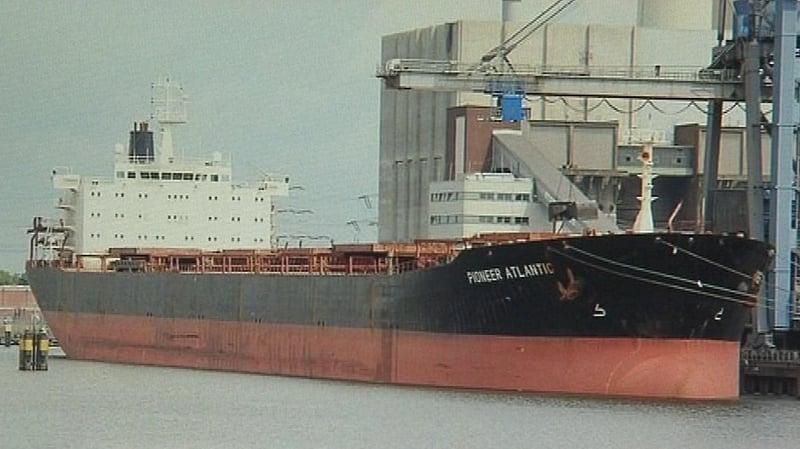The Pioneer Atlantic is docked at Foynes