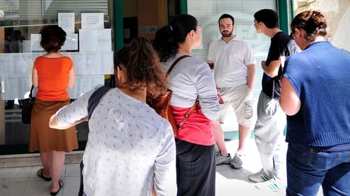 Greece's jobless rate dropped to 26.6% in the second quarter
