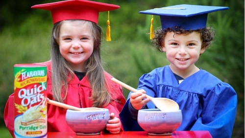 Ava and Kai help Flahavans launch National Porridge Week