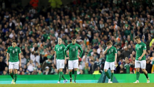 A desolated Republic of Ireland side leave the field in the wake of their drubbing by a rampant Germany