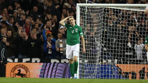 John O'Shea reacts after Germany went 4-0 up