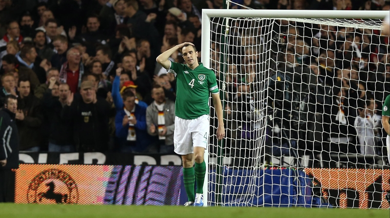 John O'Shea reacts after Germany went 4-0 up