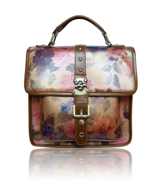 Floral print vintage satchel