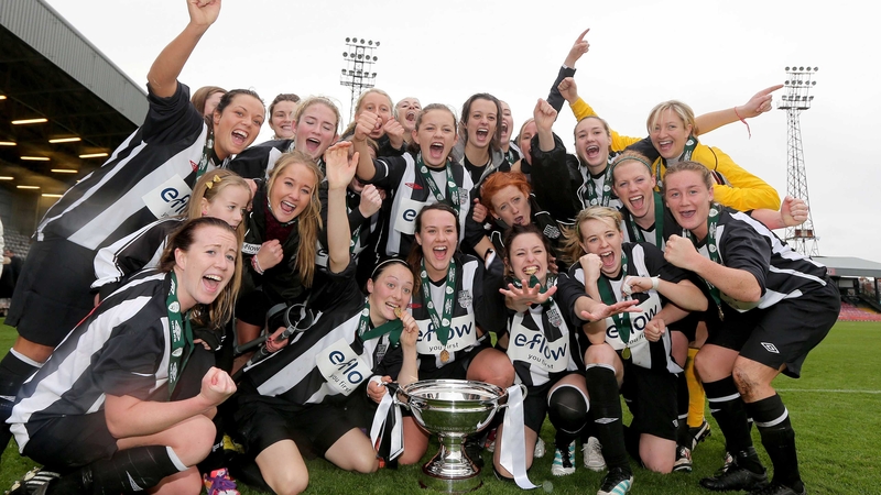 Raheny United celebrate their first cup triumph at Dalymount Park