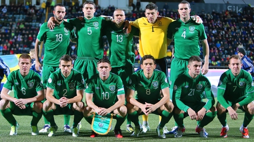 The Republic of Ireland starting team against the Faroe Islands
