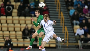 Aiden McGeady couldn't capitalise on this high cross