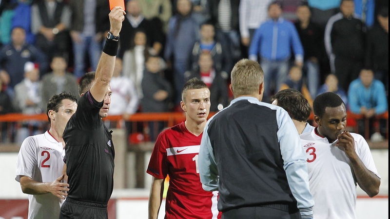 Danny Rose (pictured far right) was subject to racial abuse when playing for England Under-21s in Krusevac