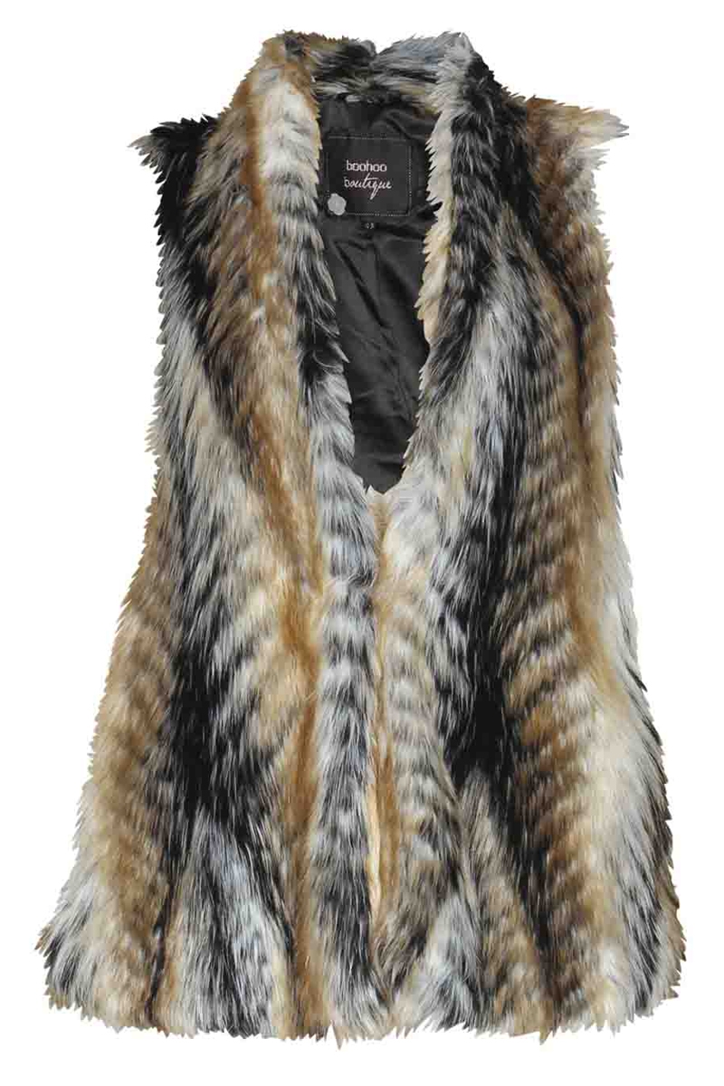 Boohoo Boutique Libby Tiger Faux Fur Gilet €50