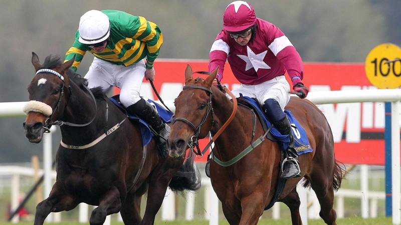 Waaheb (left) runs at Fairyhouse on Wednesday
