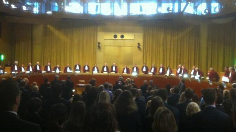 27 judges are hearing the case, including former Irish High Court judge Aindrias O Caoimh