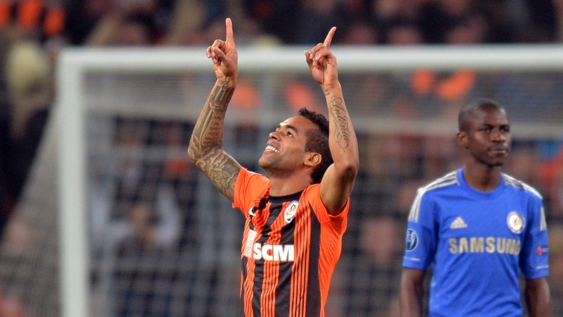 Alex Teixeira celebrates his opening goal