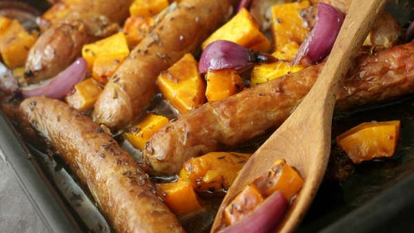 'Boerewors' Sausage and Pumpkin Bake