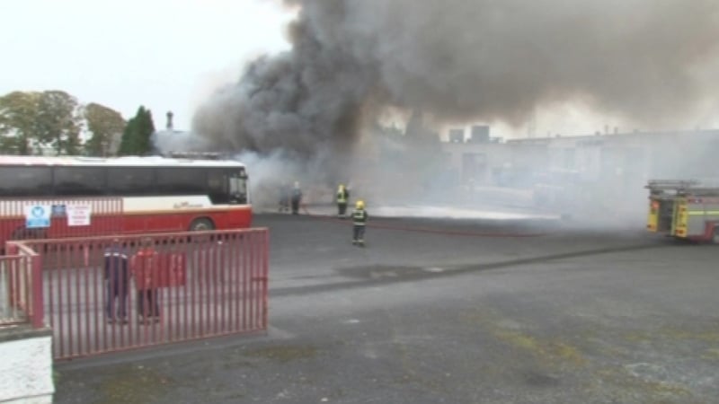 It is understood a blaze broke out in one of the old buses