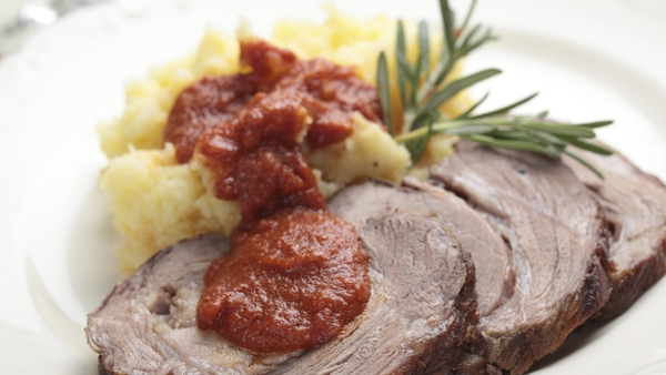 Beef with leek and potato mash