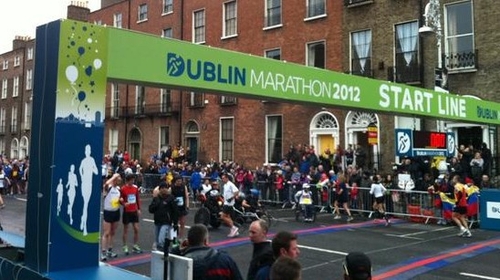 Runners prepare for the marathon