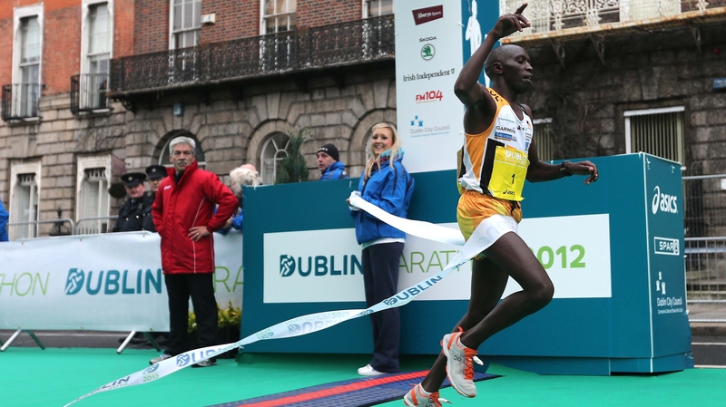 Ndungu breaks the winning tape to record another success on the streets of Dublin