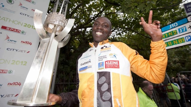 Ndungu with the winning trophy afterwards