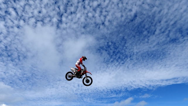 Australian motorcross rider Chad Reed flies above the circuit at Phillip Island