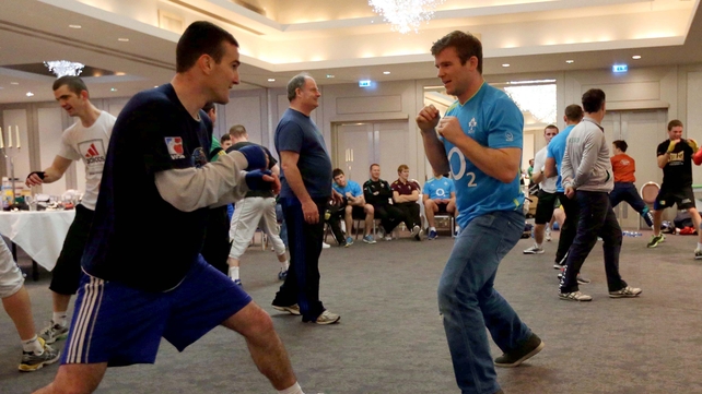 John Joe Joyce and Ireland first centre Gordon D'Arcy