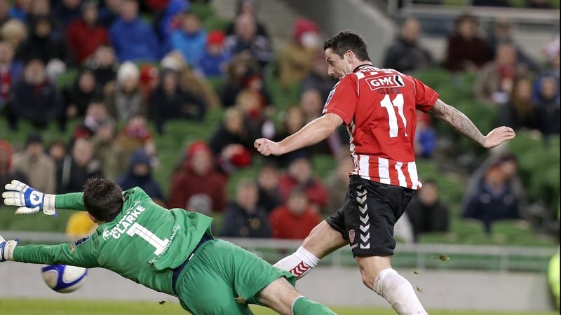 Derry City's Rory Patterson scores the decisive goal in extra time
