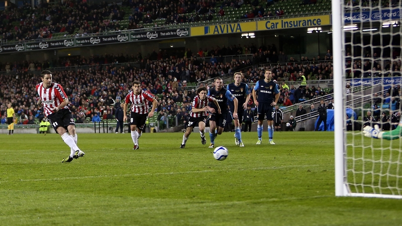Rory Patterson scoring from the spot in the 2012 FAI Cup final