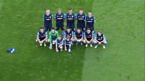 St Patrick's Athletic players pose for the pre-match team photograph