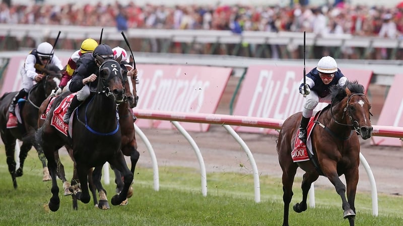 Green Moon got the better of Fiorente by a length in the Emirates Melbourne Cup