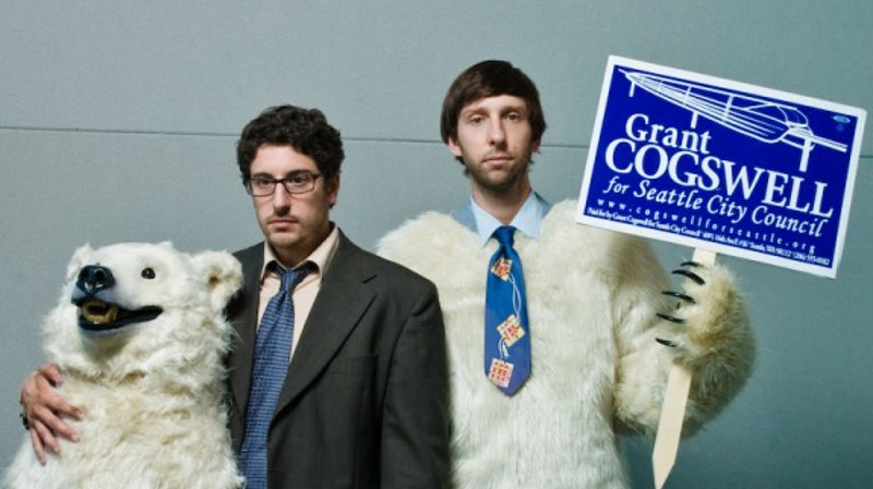 A slightly uinconvinced Phil and a determined, geeky Grant