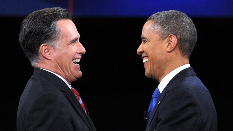 Former presidential election candidates Mitt Romney and Barack Obama become lunch mates