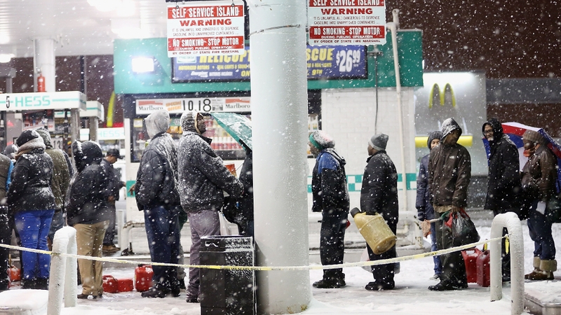 Long queues formed at petrol stations in New York City