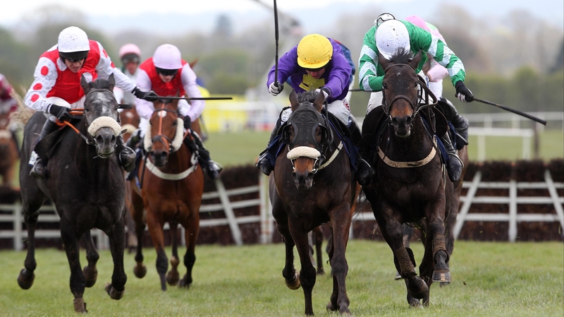 Hisaabaat (yellow and purple) will run in the Fishery Lane Hurdle at Naas