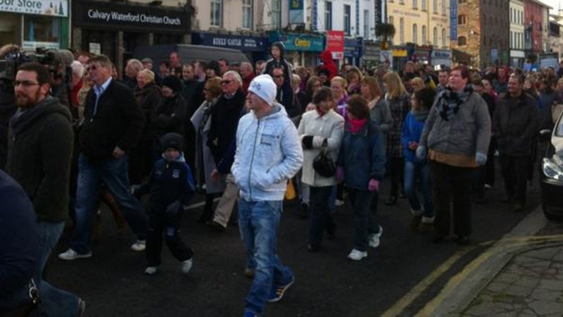 Gardaí said between 12,000 and 15,000 people gathered for the protest